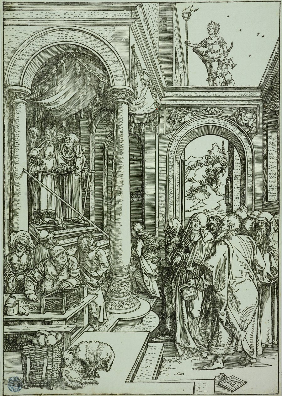 La Vie de la Vierge : La Présentation de la Vierge au Temple (Bartsch 81) - Albrecht Dürer
