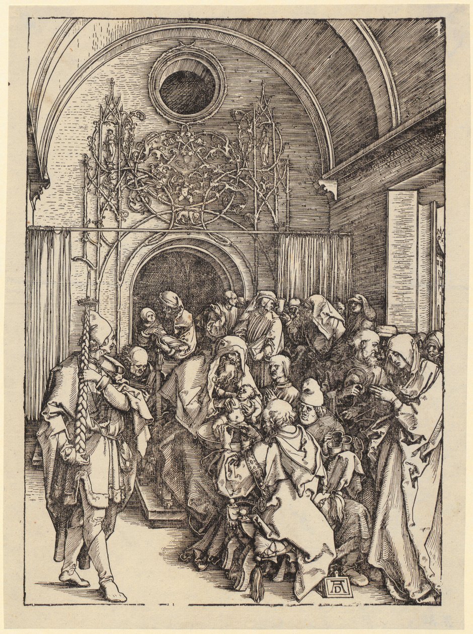 Marie sur le croissant de lune, feuille n° 1 de la série « La vie de Marie » - Albrecht Dürer