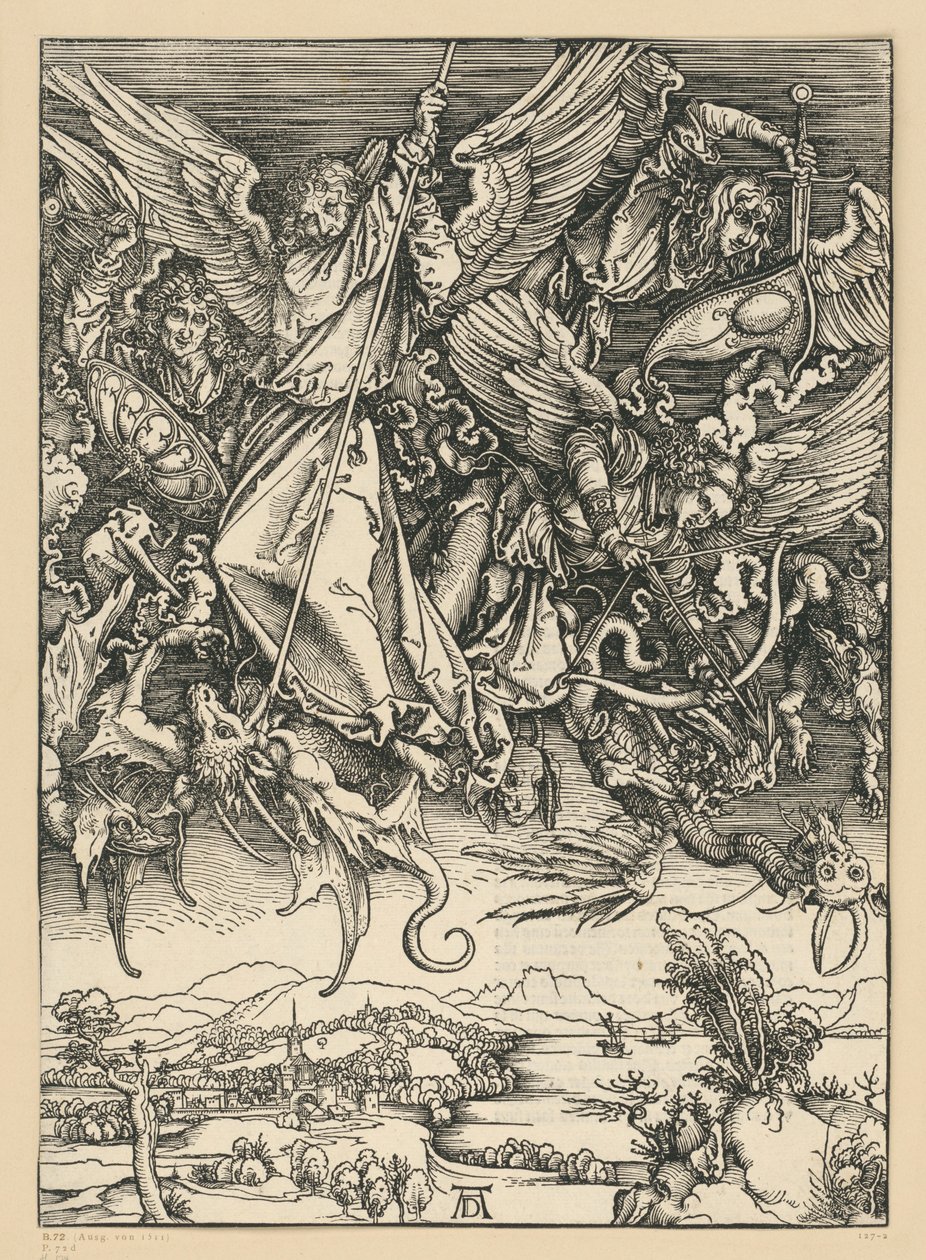 Le combat de Michel avec le dragon (Apocalypse) - Albrecht Dürer