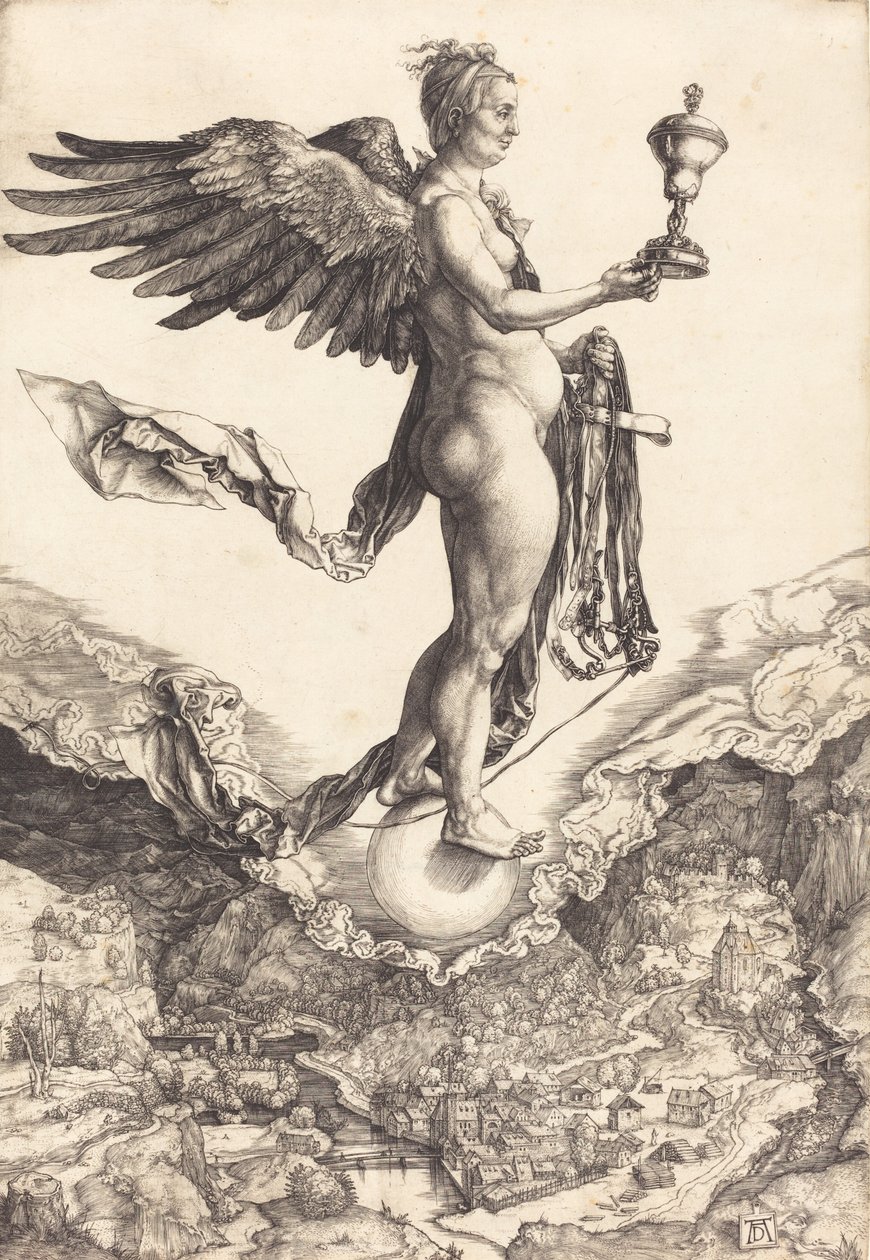Némésis La Grande Fortune, c. 1501-1502 - Albrecht Dürer