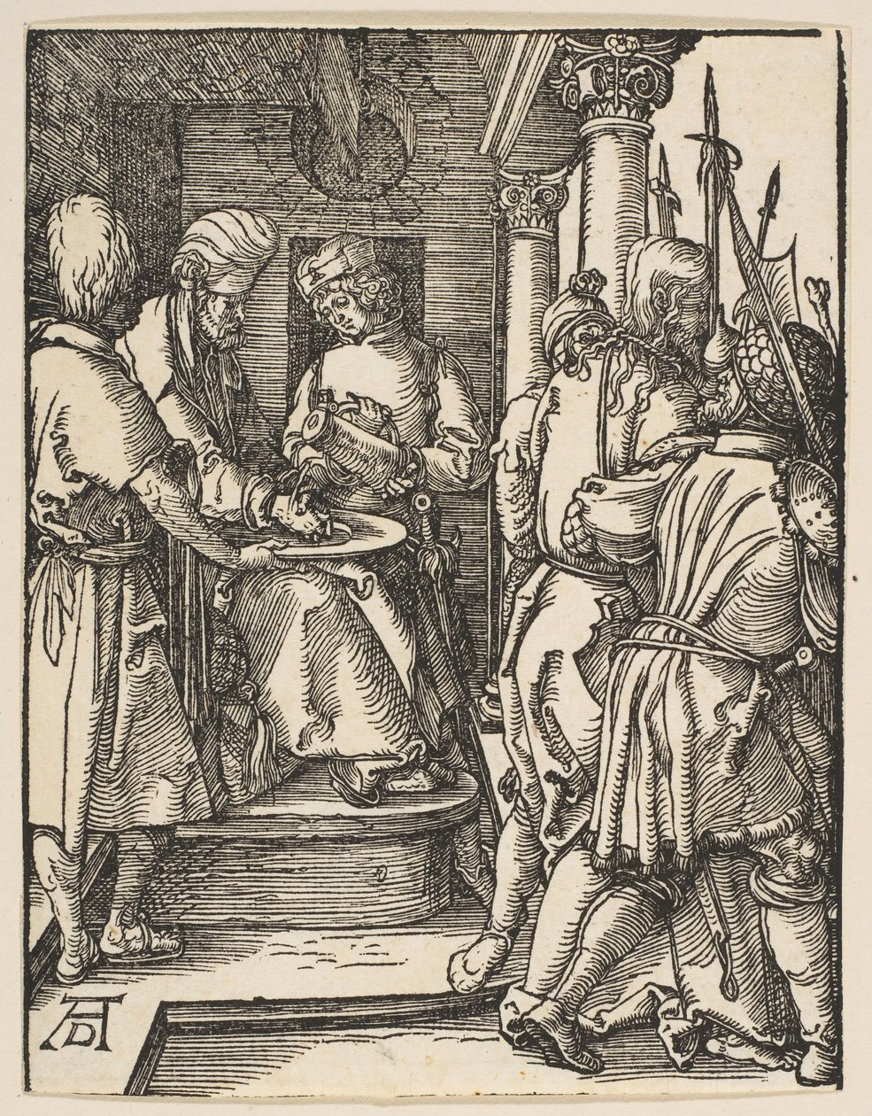 Pilate se lavant les mains, de La Petite Passion, ca. 1509 - Albrecht Dürer