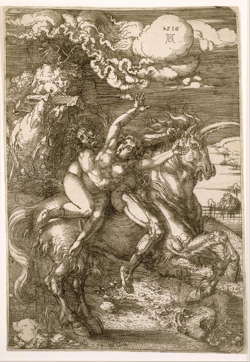 Viol de Prosperpina (Enlèvement sur une licorne) - Albrecht Dürer