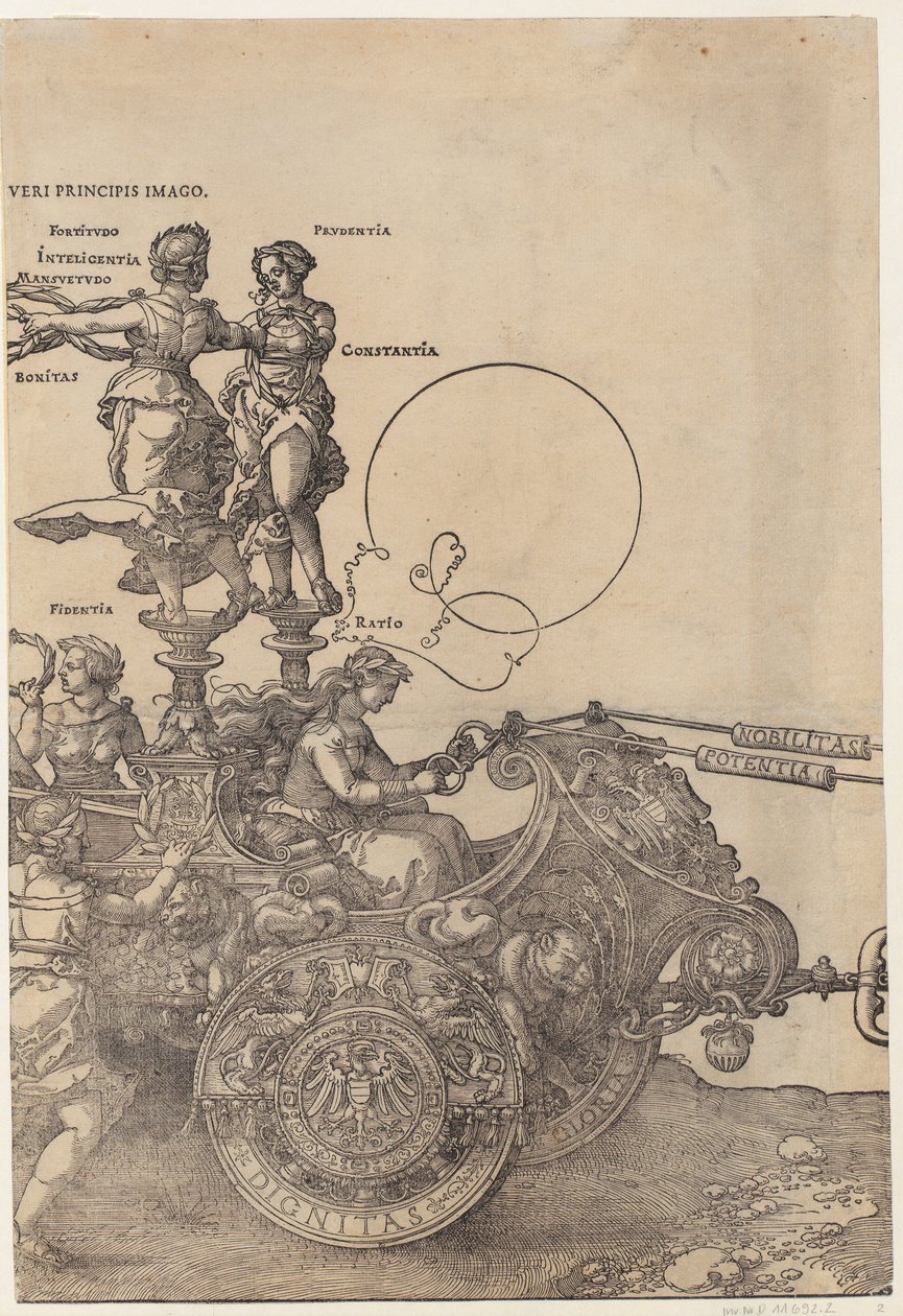 Moitié droite du wagon, planche 2 de la série « Le grand wagon triomphal » - Albrecht Dürer