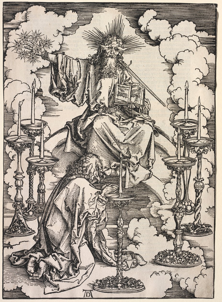Révélation de Saint Jean : Saint Jean contemplant les sept chandeliers - Albrecht Dürer