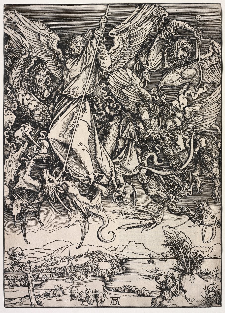 Révélation de Saint Jean : Saint Michel combattant le dragon, 1511 - Albrecht Dürer