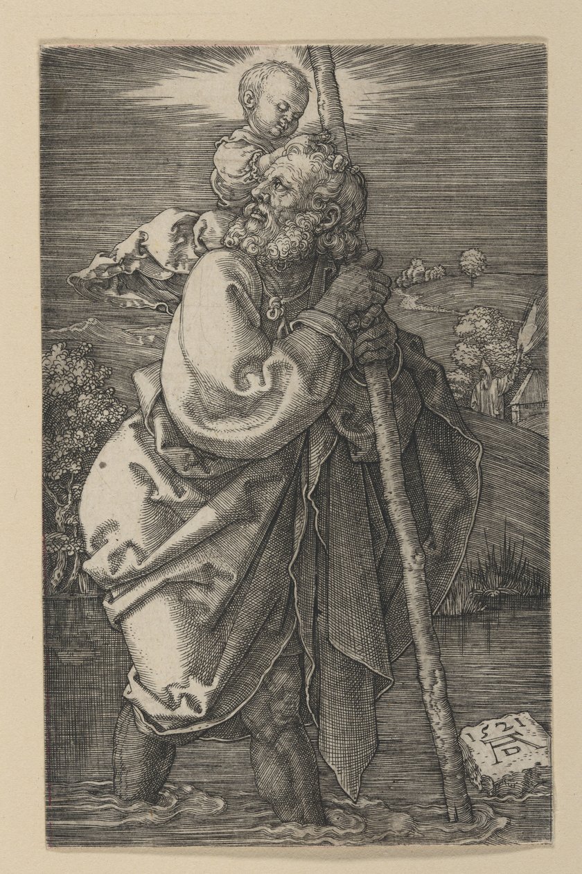 Saint Christophe tourné vers la gauche - Albrecht Dürer