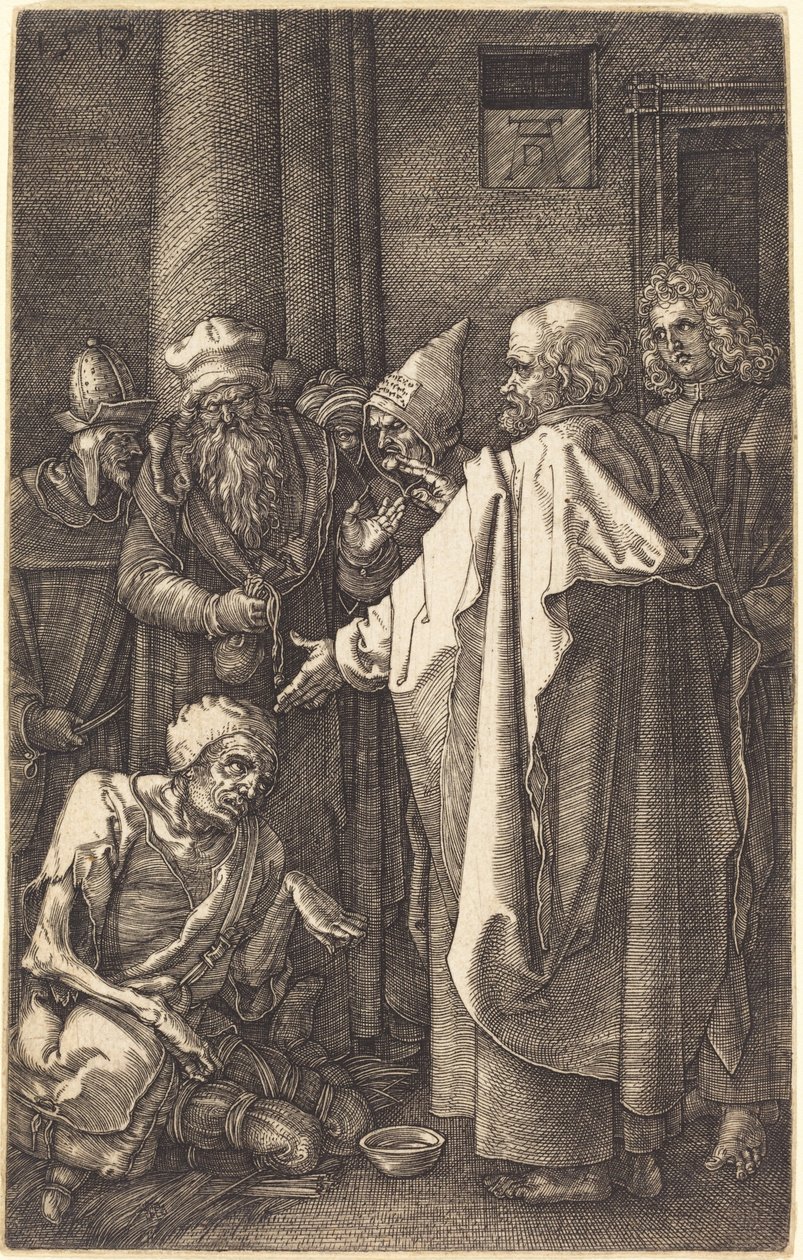 Saint Pierre et saint Jean guérissant un infirme à la porte du Temple - Albrecht Dürer