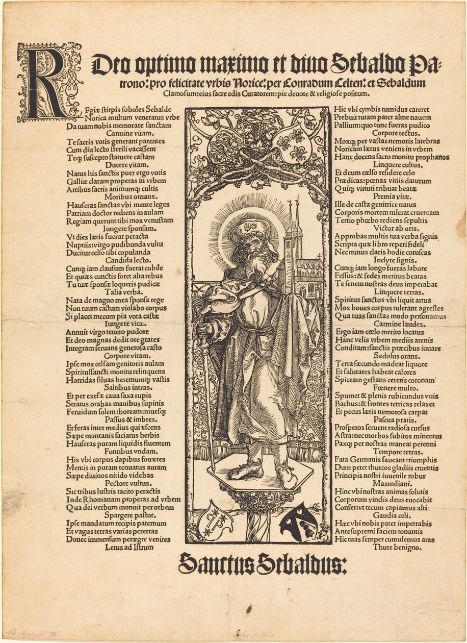 Saint Sebaldus debout sur une colonne - Albrecht Dürer