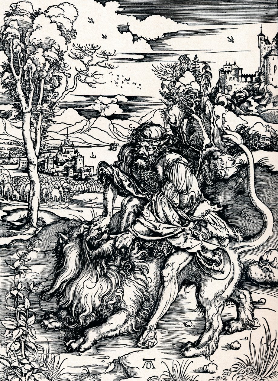 Samson déchirant le lion, 1497 - Albrecht Dürer