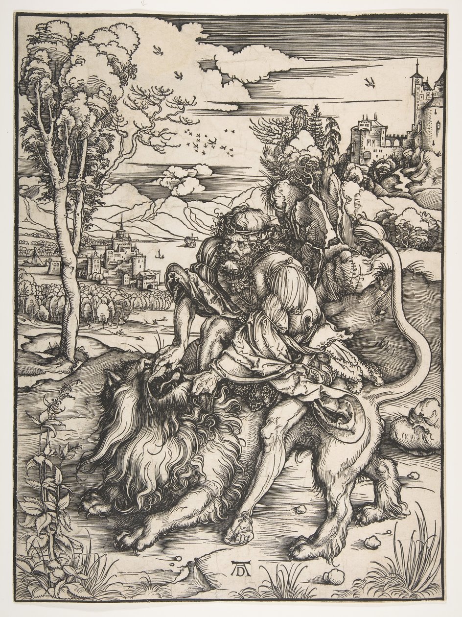 Samson déchirant le lion, vers 1497-98 - Albrecht Dürer