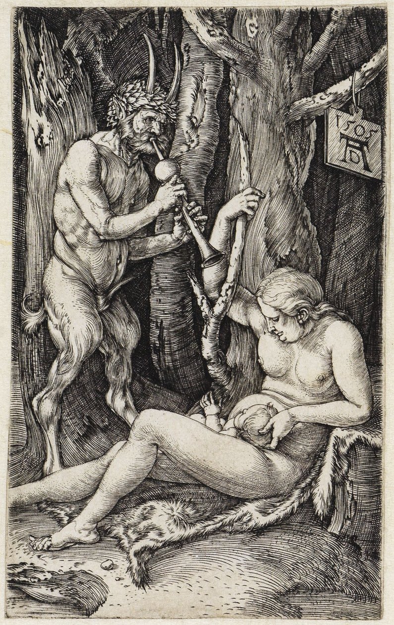 Satyre et nymphe (La famille des satyres) - Albrecht Dürer