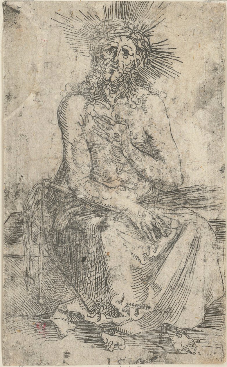 Homme de douleurs, assis - Albrecht Dürer