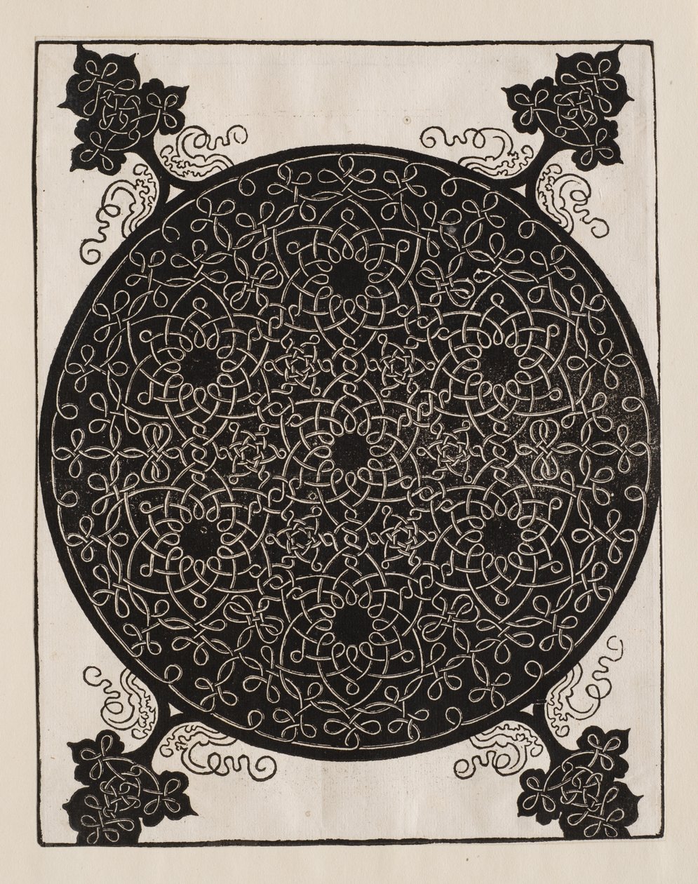 Sixième nœud, 7 petits systèmes de nœuds aux centres noirs - Albrecht Dürer