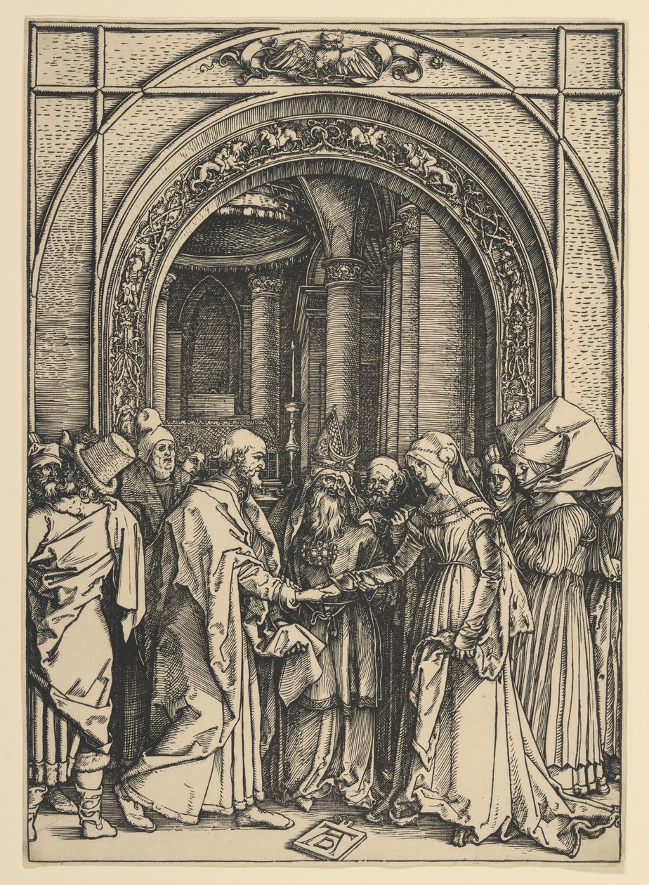 Les fiançailles de la Vierge, tiré de *La Vie de la Vierge* - Albrecht Dürer