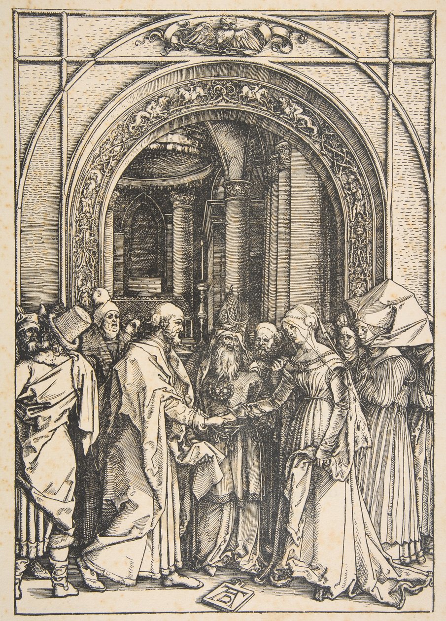 Les fiançailles de la Vierge, tiré de « La Vie de la Vierge » - Albrecht Dürer