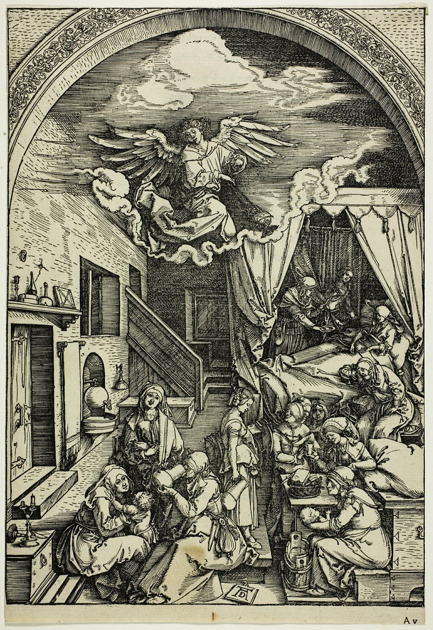 La Naissance de la Vierge, de La Vie de la Vierge - Albrecht Dürer