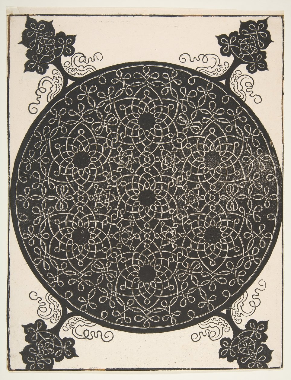 Le cinquième nœud. Rondel entrelacé avec sept étoiles à six branches - Albrecht Dürer