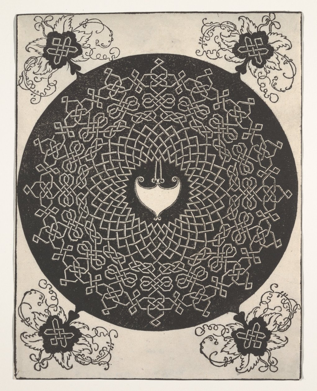 Le premier nœud (motif entrelacé avec médaillon blanc) - Albrecht Dürer