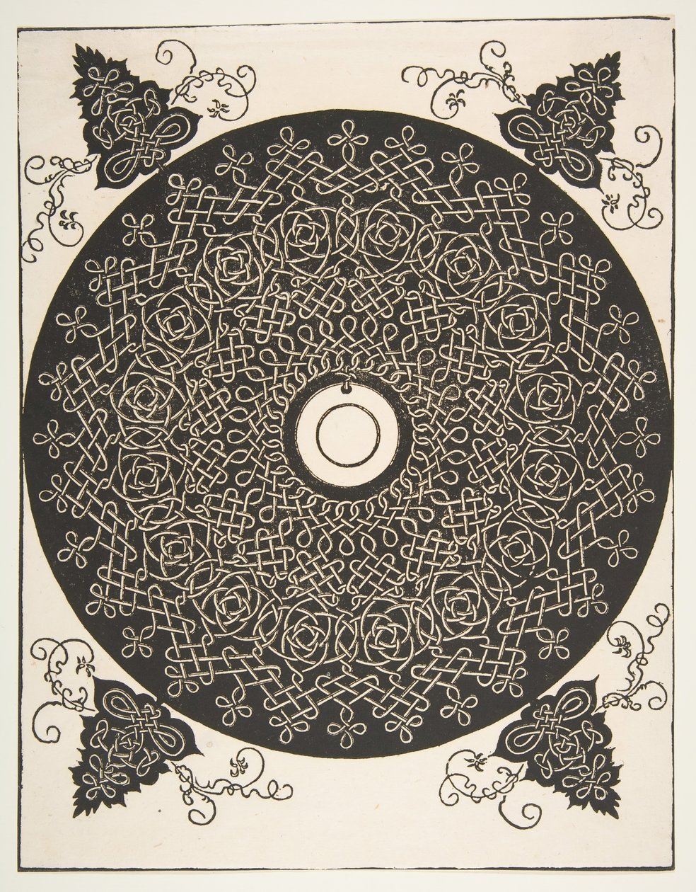 Le quatrième nœud. Rondel entrelacé avec un médaillon rond en son centre, avant 1521 - Albrecht Dürer