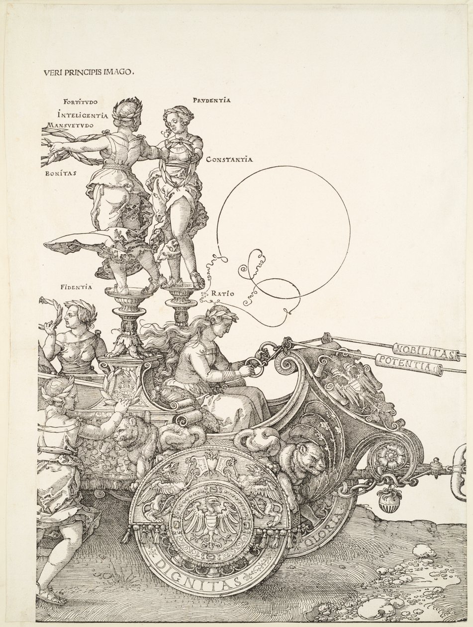 Le grand char triomphal : partie droite du char avec Fidentia et Ratio - Albrecht Dürer