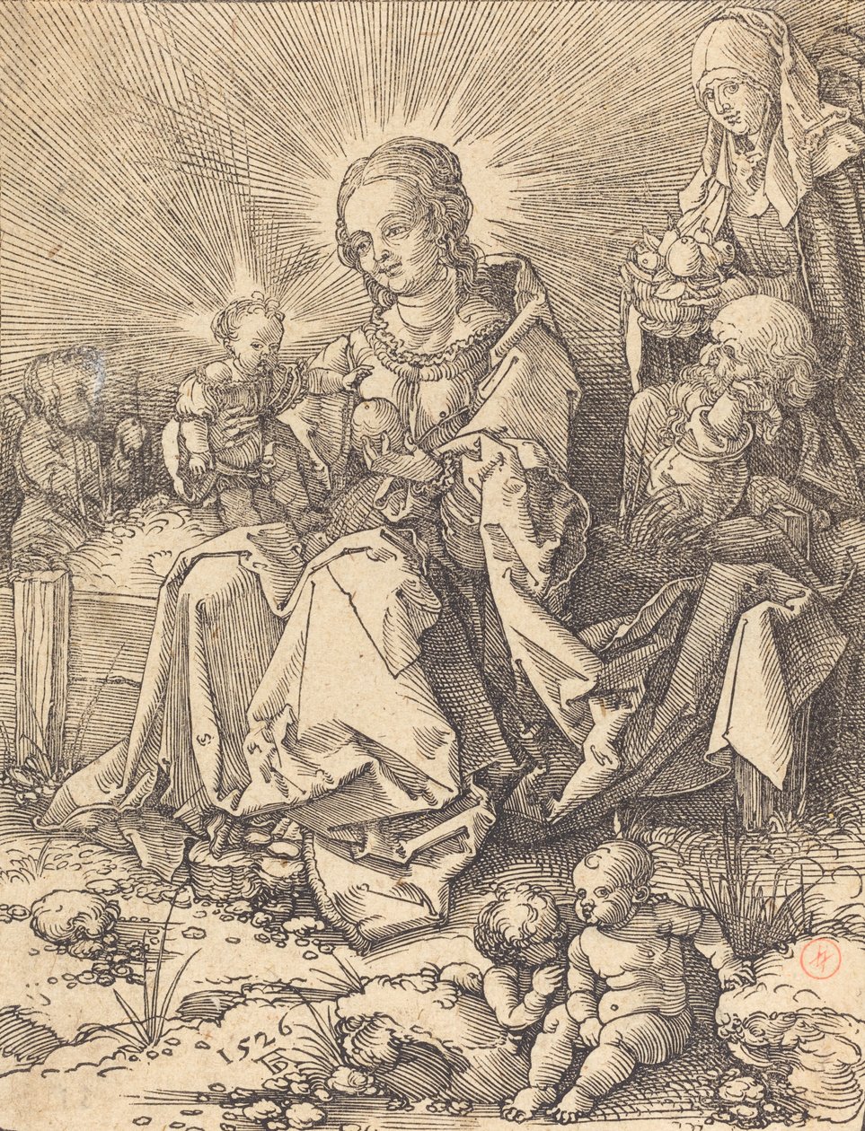 La Sainte Famille sur un banc herbeux, 1526 - Albrecht Dürer