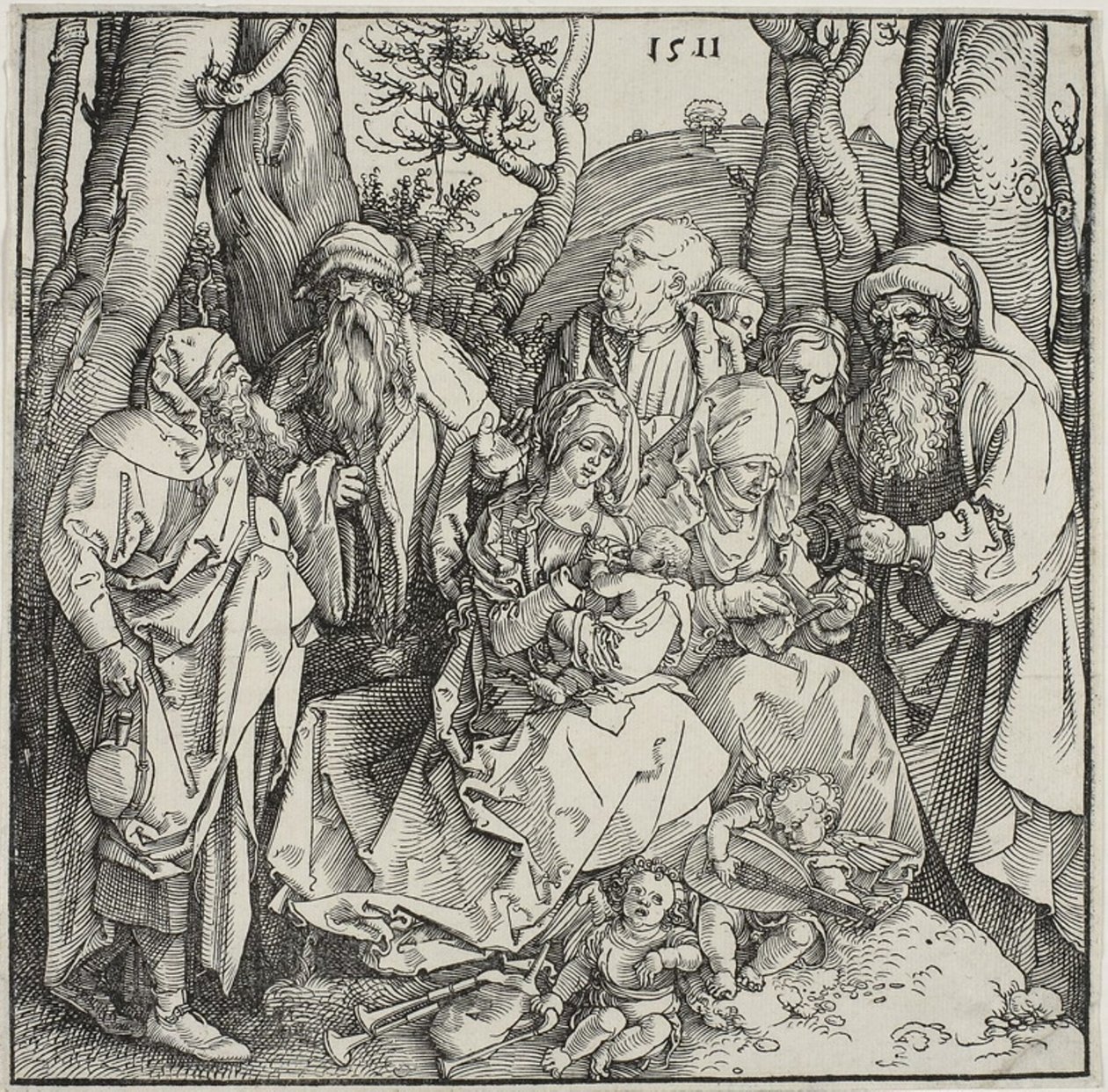 La Sainte Parenté et deux anges musiciens - Albrecht Dürer