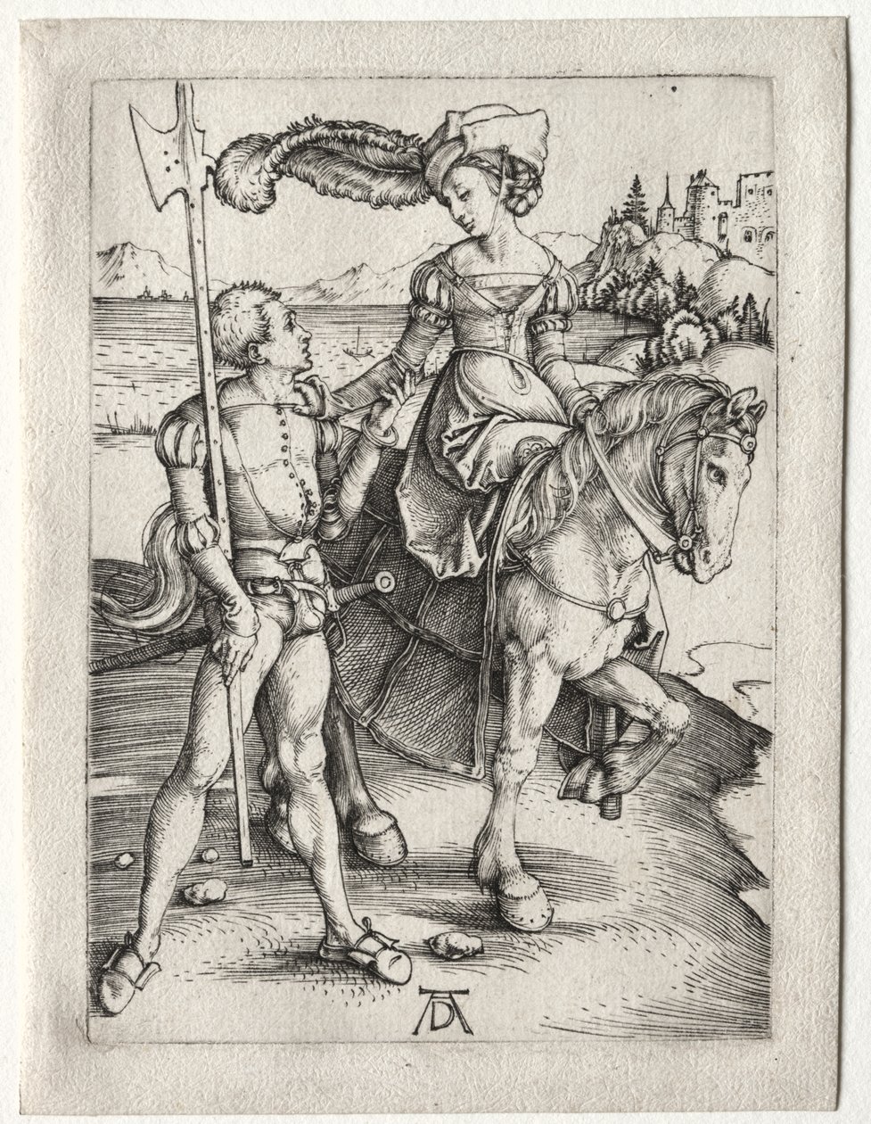 La dame à cheval et le lansquenet - Albrecht Dürer
