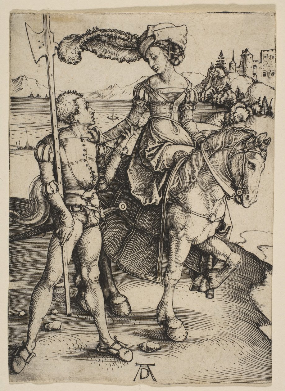 La Dame à cheval et le Lansquenet, vers 1497 - Albrecht Dürer