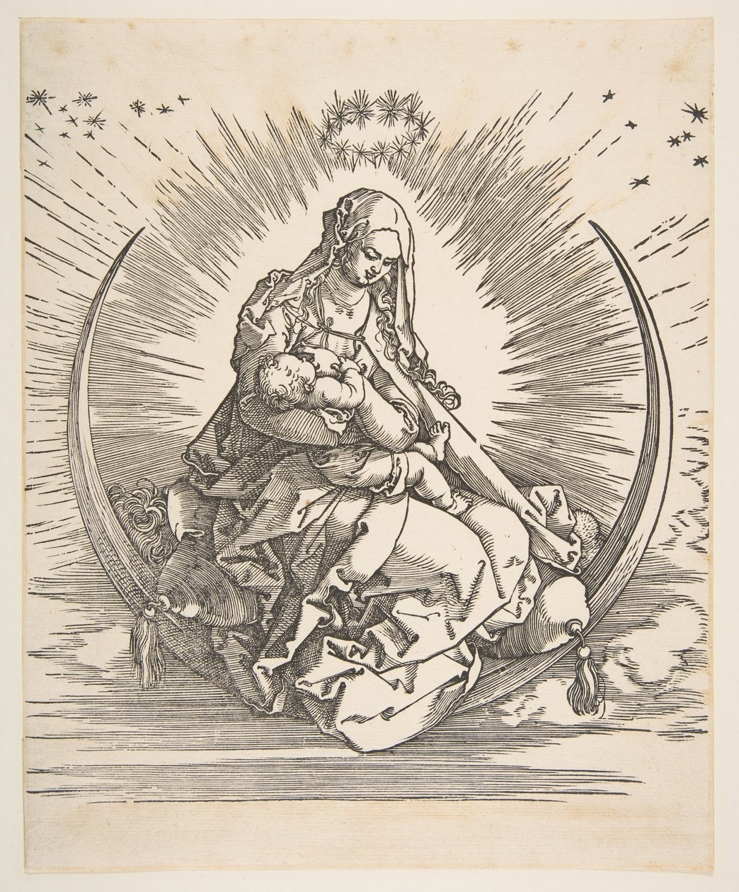 La Madone sur le croissant, frontispice de La Vie de la Vierge - Albrecht Dürer