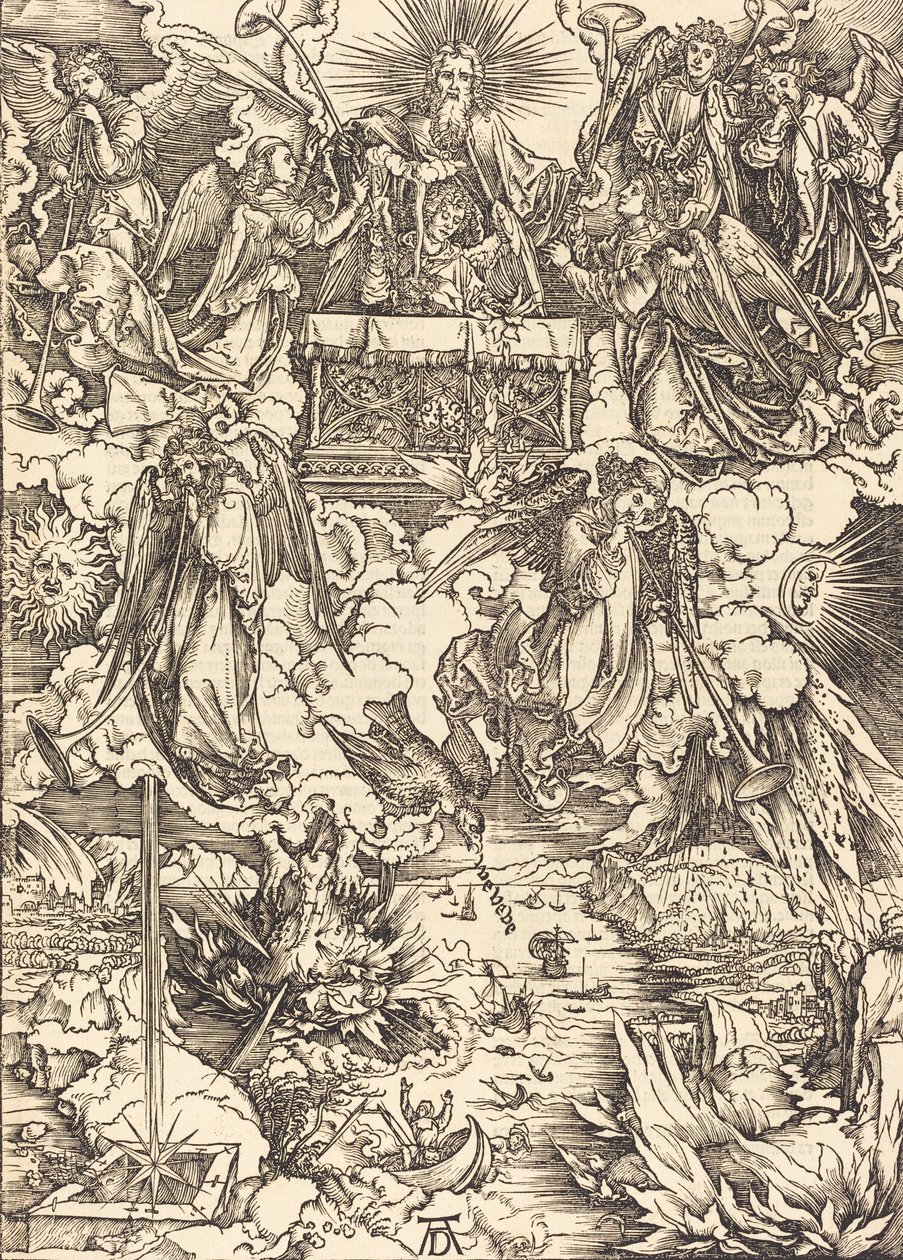 Les sept anges avec les trompettes, 1498 - Albrecht Dürer