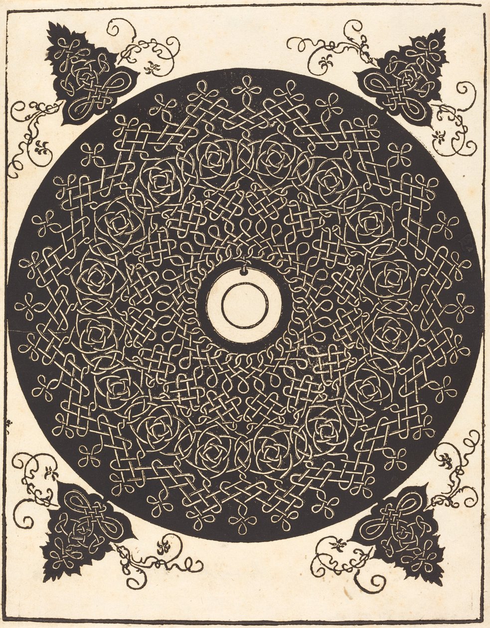 Le troisième nœud (avec un cercle noir sur un médaillon blanc) - Albrecht Dürer