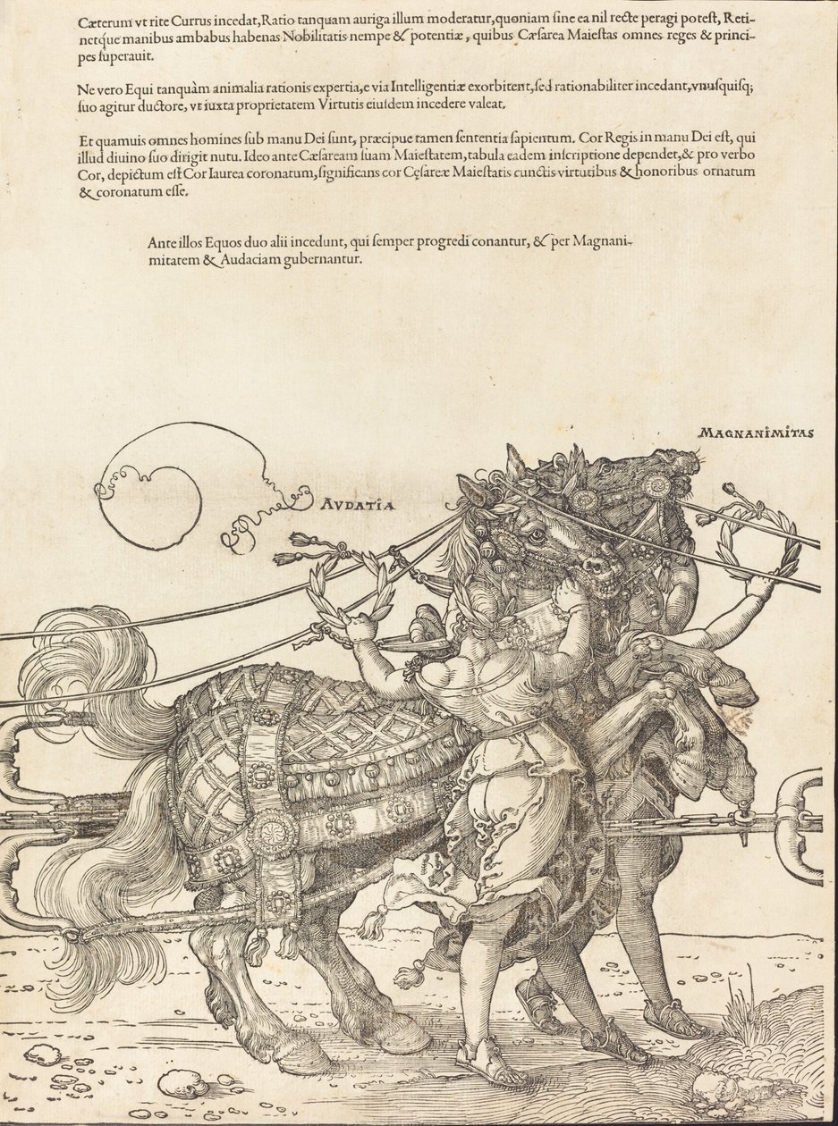 Le Char triomphal de Maximilien Ier Le Grand Char triomphal [plaque 7 de 8], 1523 éd. latine - Albrecht Dürer