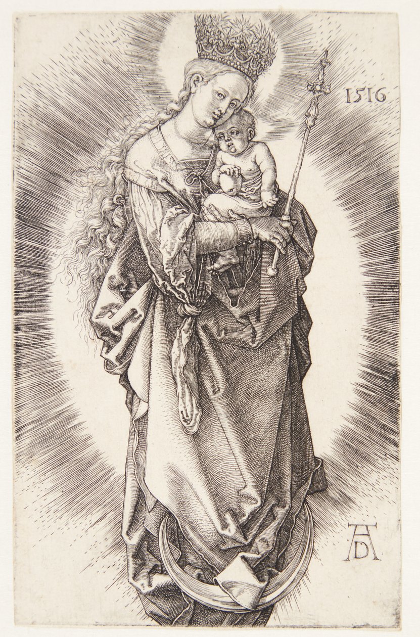 La Vierge sur un croissant avec une couronne d