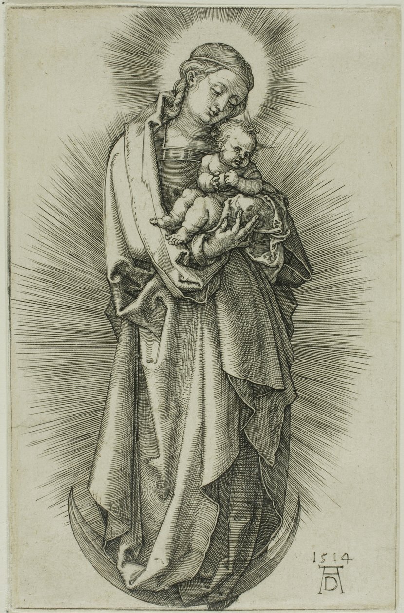 La Vierge sur le croissant avec un diadème - Albrecht Dürer