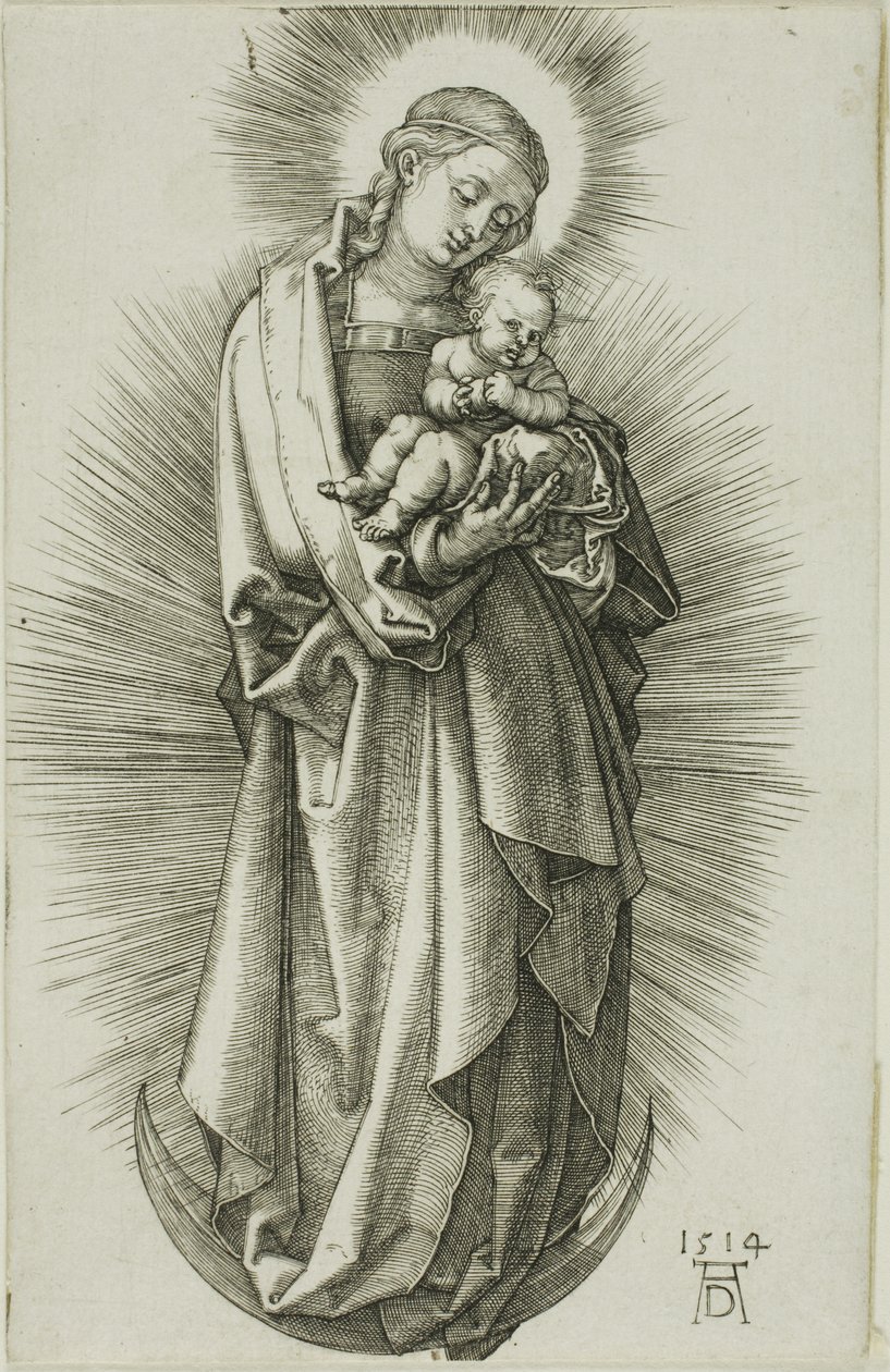 La Vierge sur le croissant avec un diadème - Albrecht Dürer
