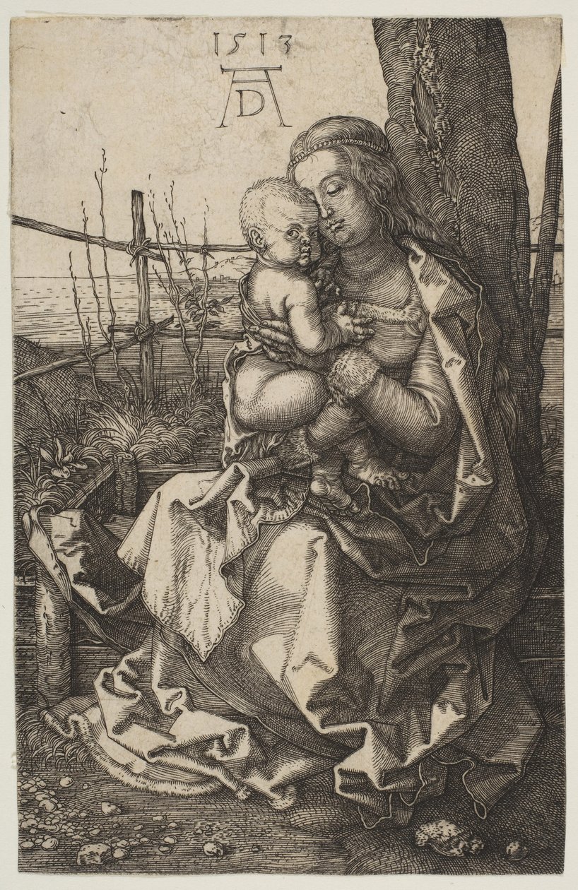 Vierge et Enfant assis près d