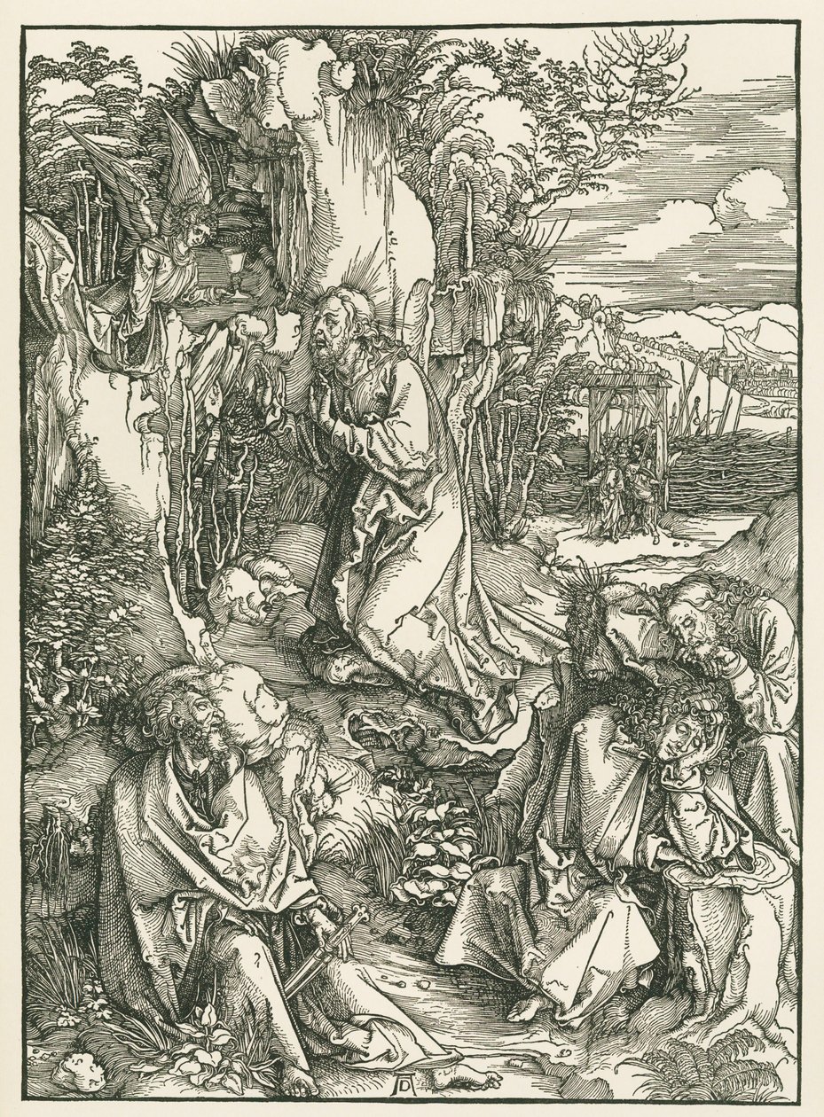 Agonie dans le jardin - Le Christ sur le mont des Oliviers, vers 1496-97 (gravure sur bois) - Albrecht Dürer or Duerer