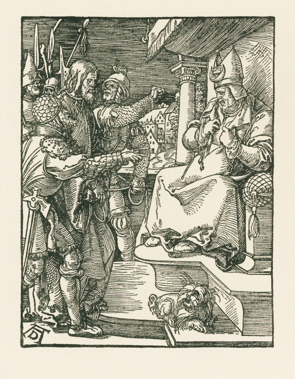Le Christ devant Caïphe, vers 1508-09 (gravure sur bois) - Albrecht Dürer or Duerer