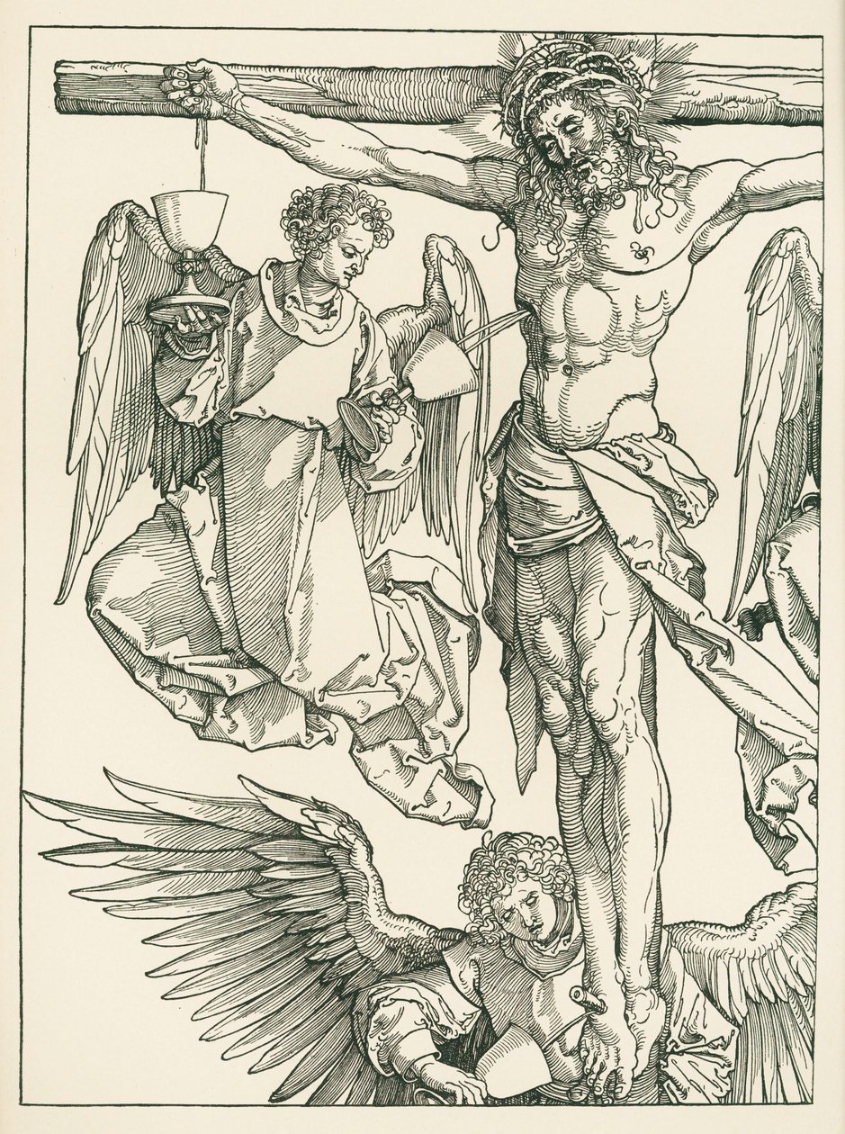 Le Christ en croix avec trois anges, vers 1513-13 (gravure sur bois) - Albrecht Dürer or Duerer