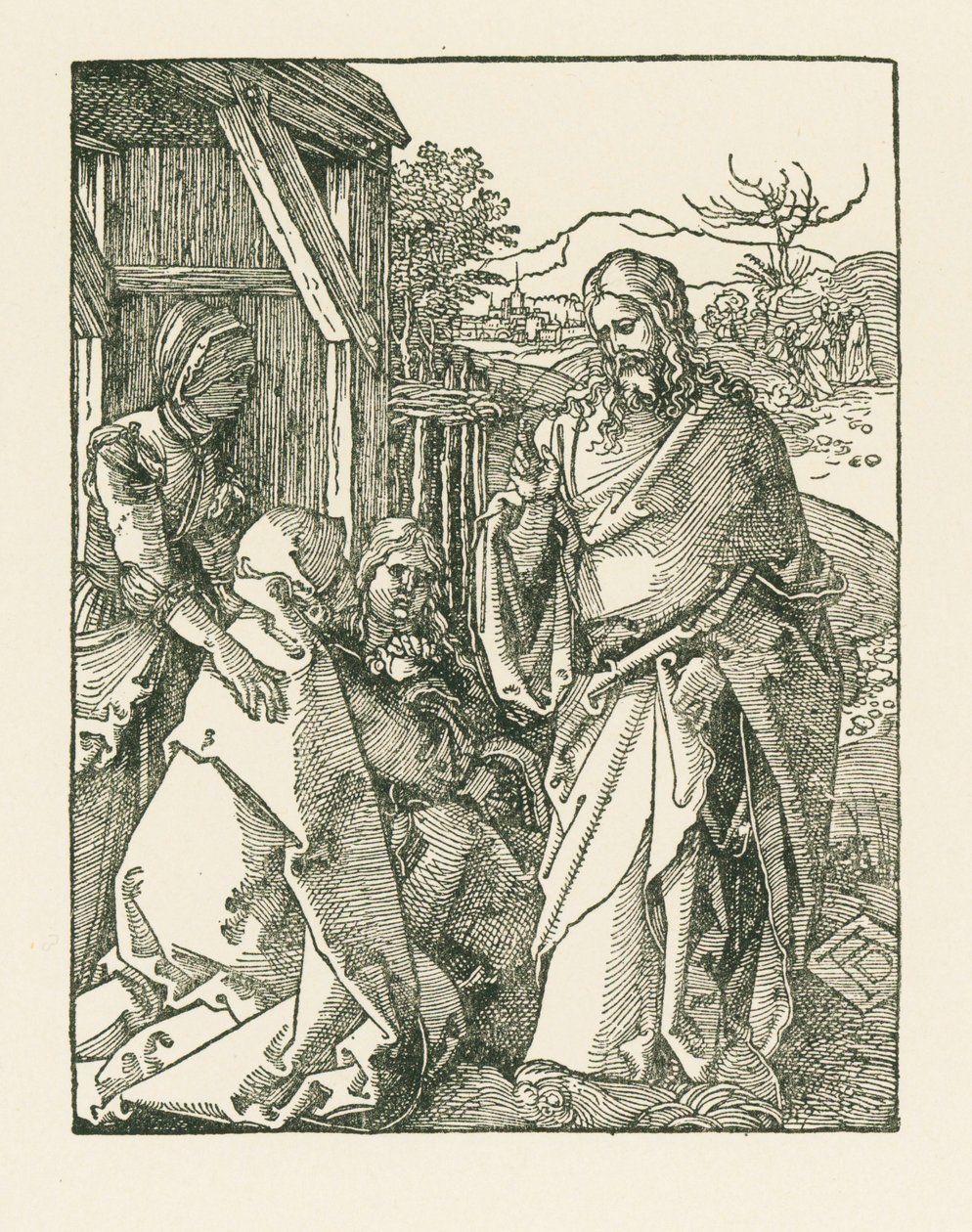 Le Christ prenant congé de sa mère, vers 1508-09 (gravure sur bois) - Albrecht Dürer or Duerer