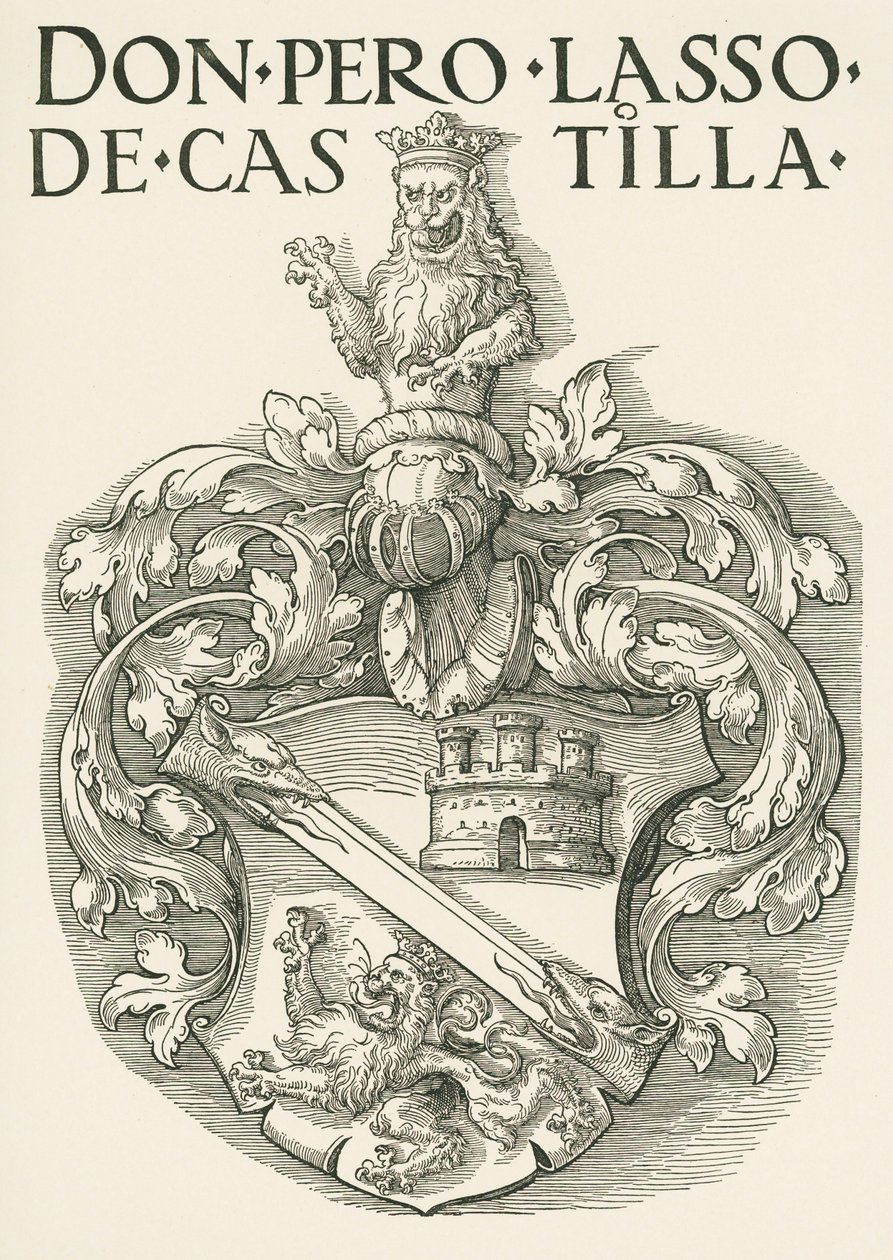Armoiries de Don Pedro Lasso de Castilla, vers 1530 (gravure sur bois) - Albrecht Dürer or Duerer