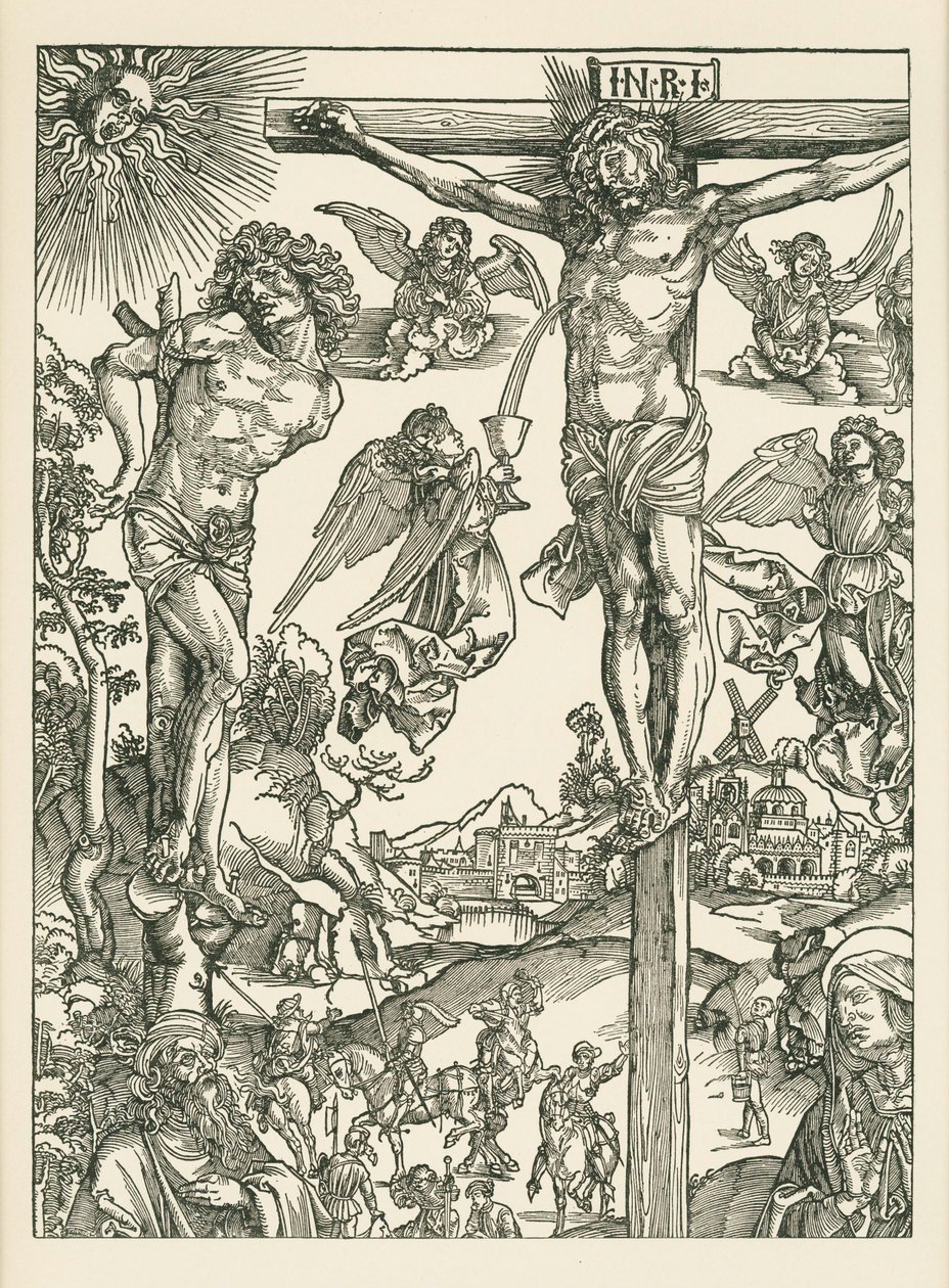 Crucifixion (Le Grand Calvaire), vers 1496-00 (gravure sur bois) - Albrecht Dürer or Duerer