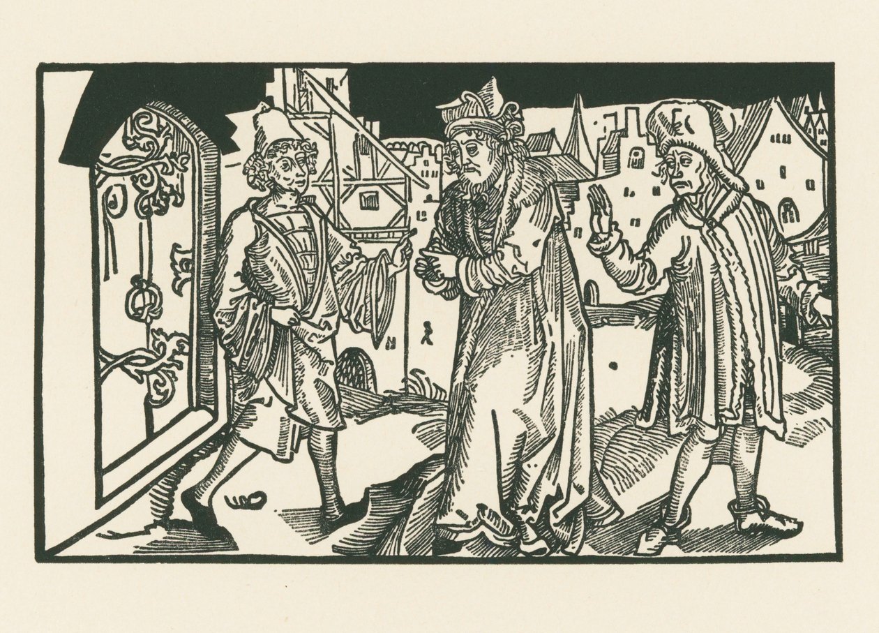 Davus, Simo et Chremes, vers 1492-93 (gravure sur bois) - Albrecht Dürer or Duerer