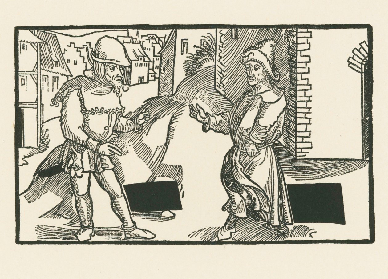 Déméa et Micio, vers 1492-93 (gravure sur bois) - Albrecht Dürer or Duerer