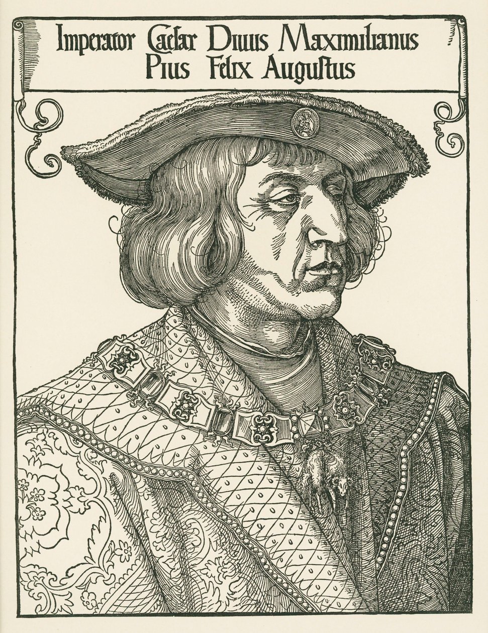Empereur Maximilien I, vers 1519 (gravure sur bois) - Albrecht Dürer or Duerer