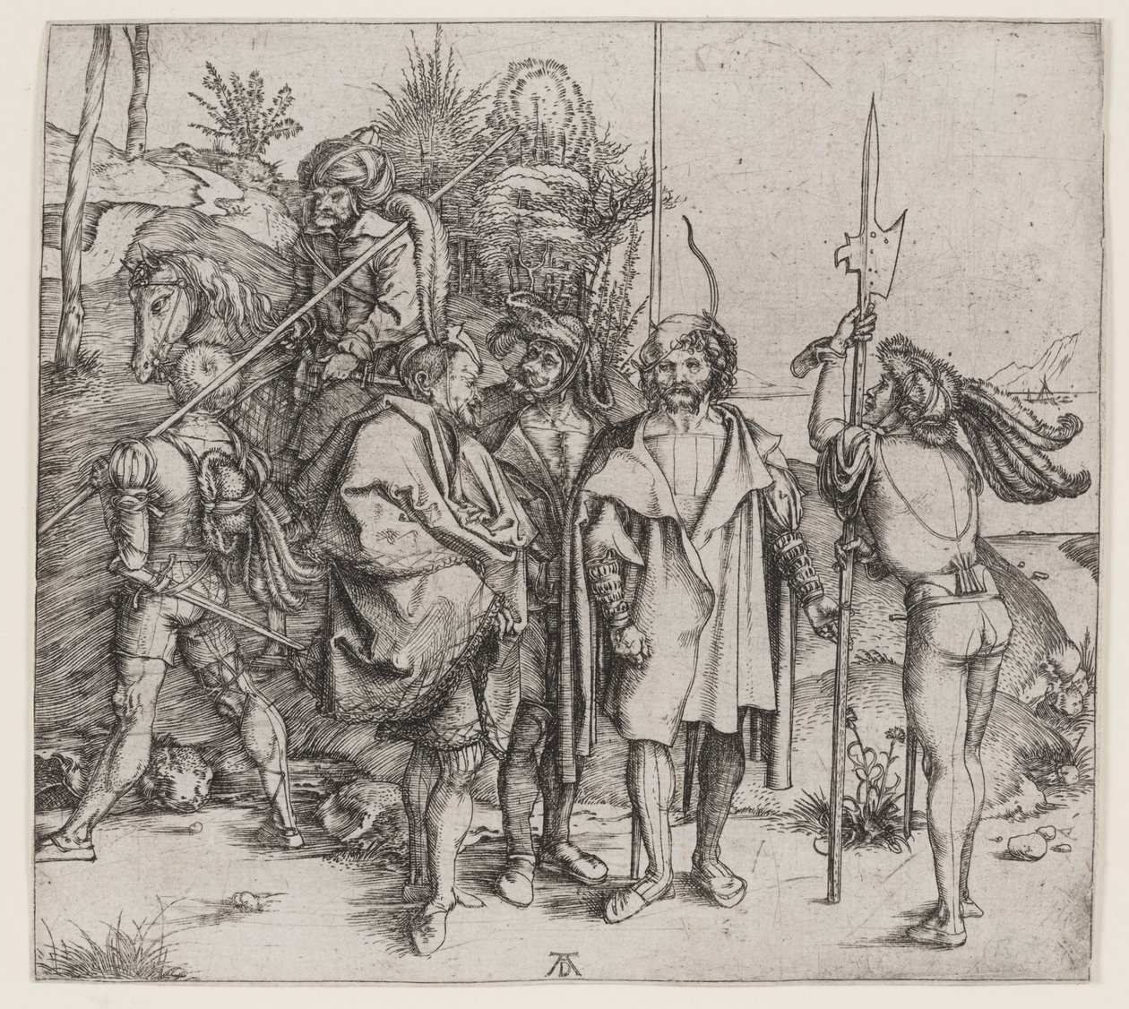 Cinq soldats et un Turc à cheval - Albrecht Dürer