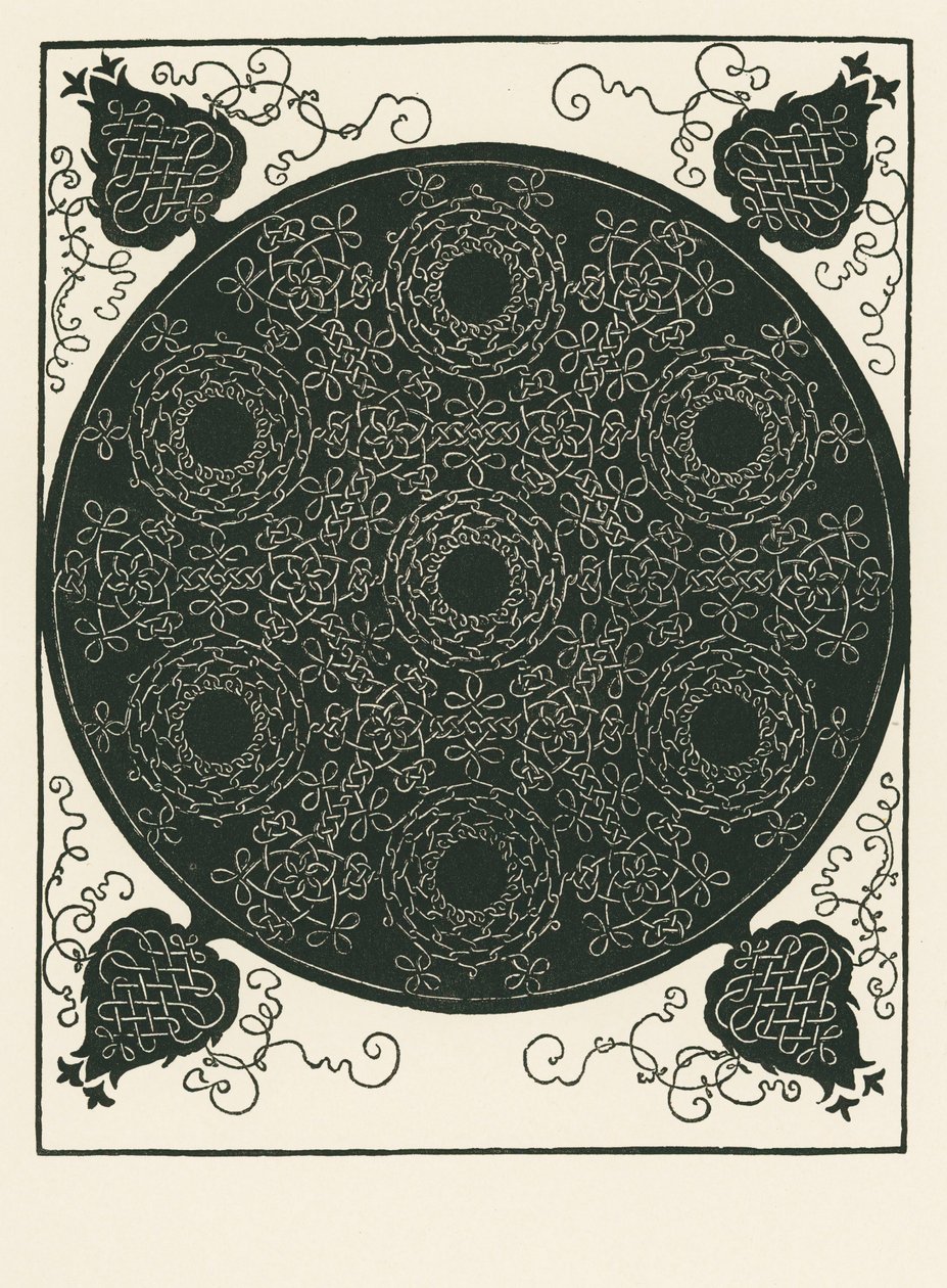 Nœud avec un petit cercle noir au centre qui est répété six fois - Albrecht Dürer or Duerer