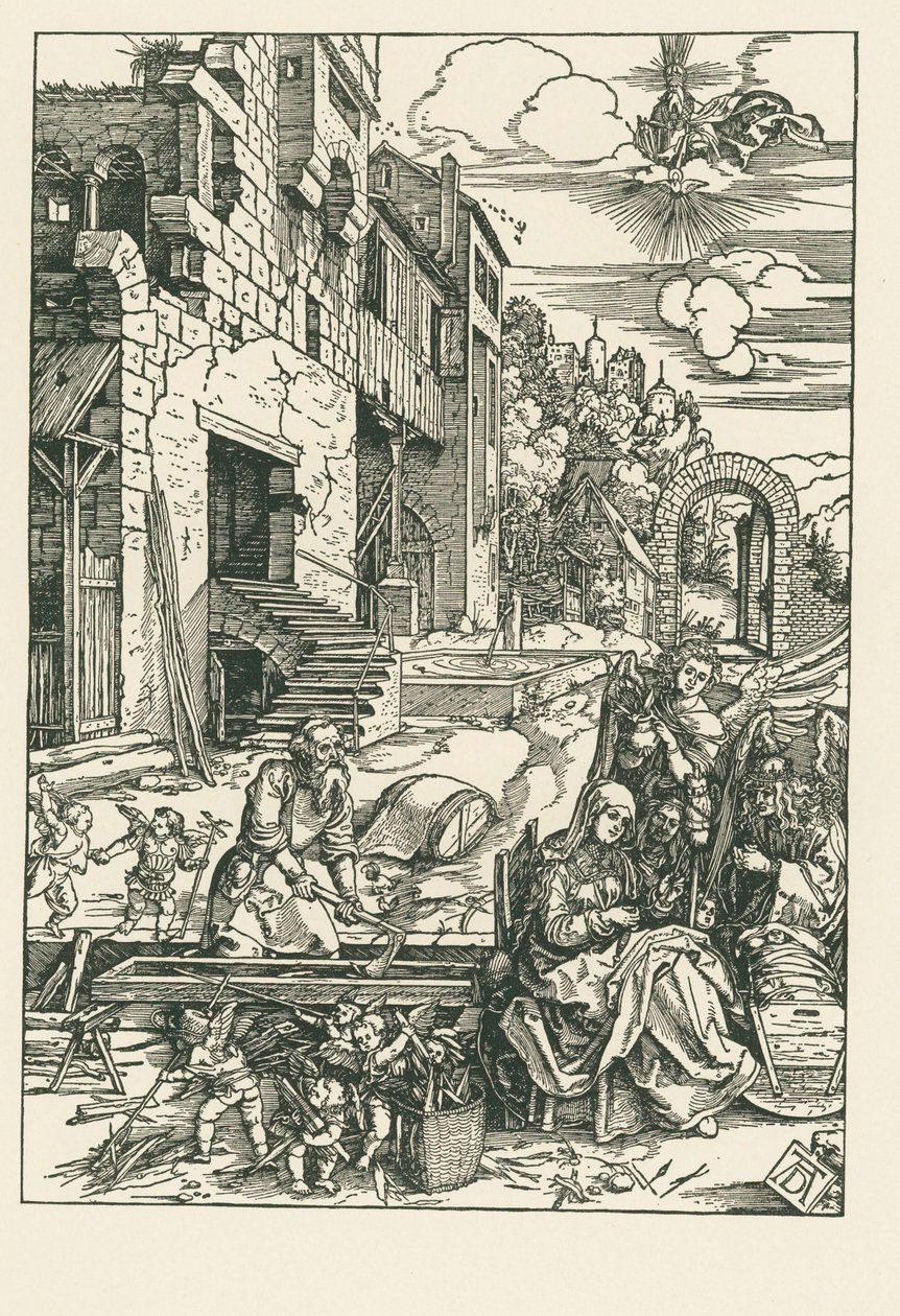 Repos lors de la fuite en Égypte, vers 1502 (gravure sur bois) - Albrecht Dürer or Duerer
