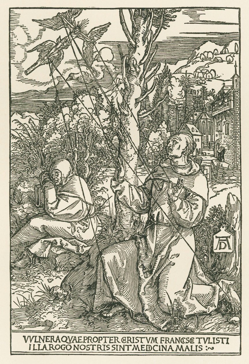 Saint François recevant les stigmates, vers 1503-04 (gravure sur bois) - Albrecht Dürer or Duerer