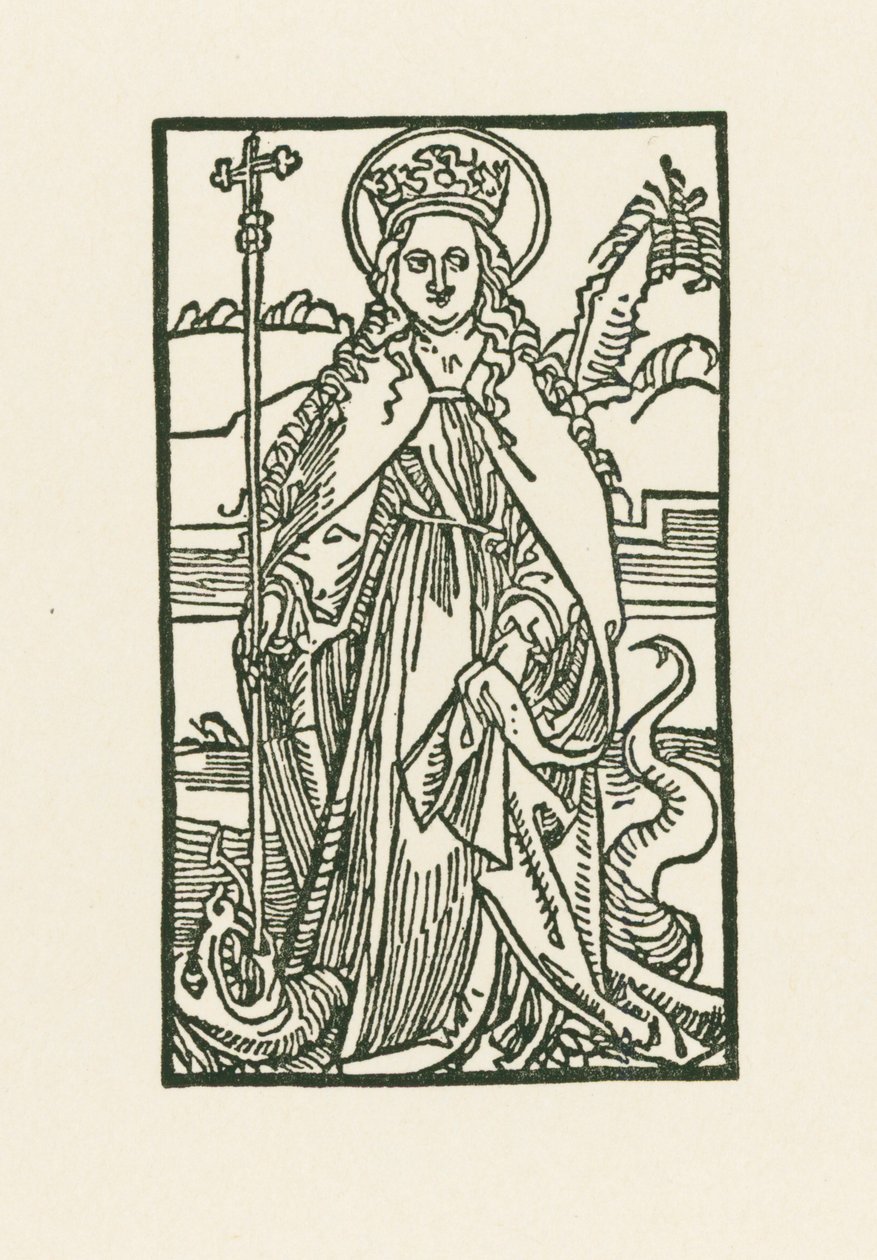 Sainte Marguerite. Illustration de Hortulus Anime. Imprimé par Michael Furter, Bâle - Albrecht Dürer or Duerer